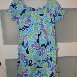 Hanna Andersson Blue W/ Water Drop Print Dress Size 110 (5-6) Girl's